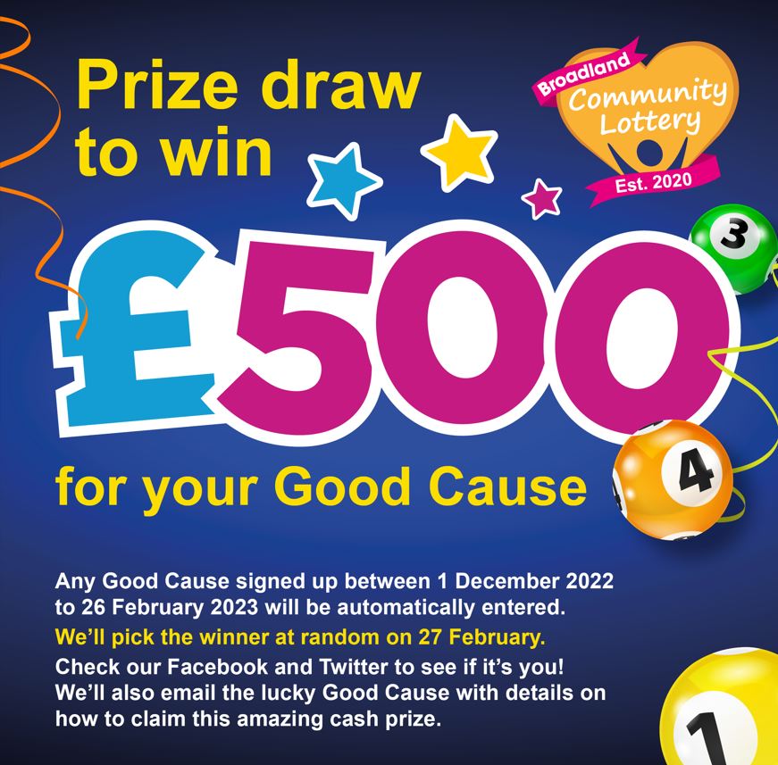 Wording says prize draw to win £500