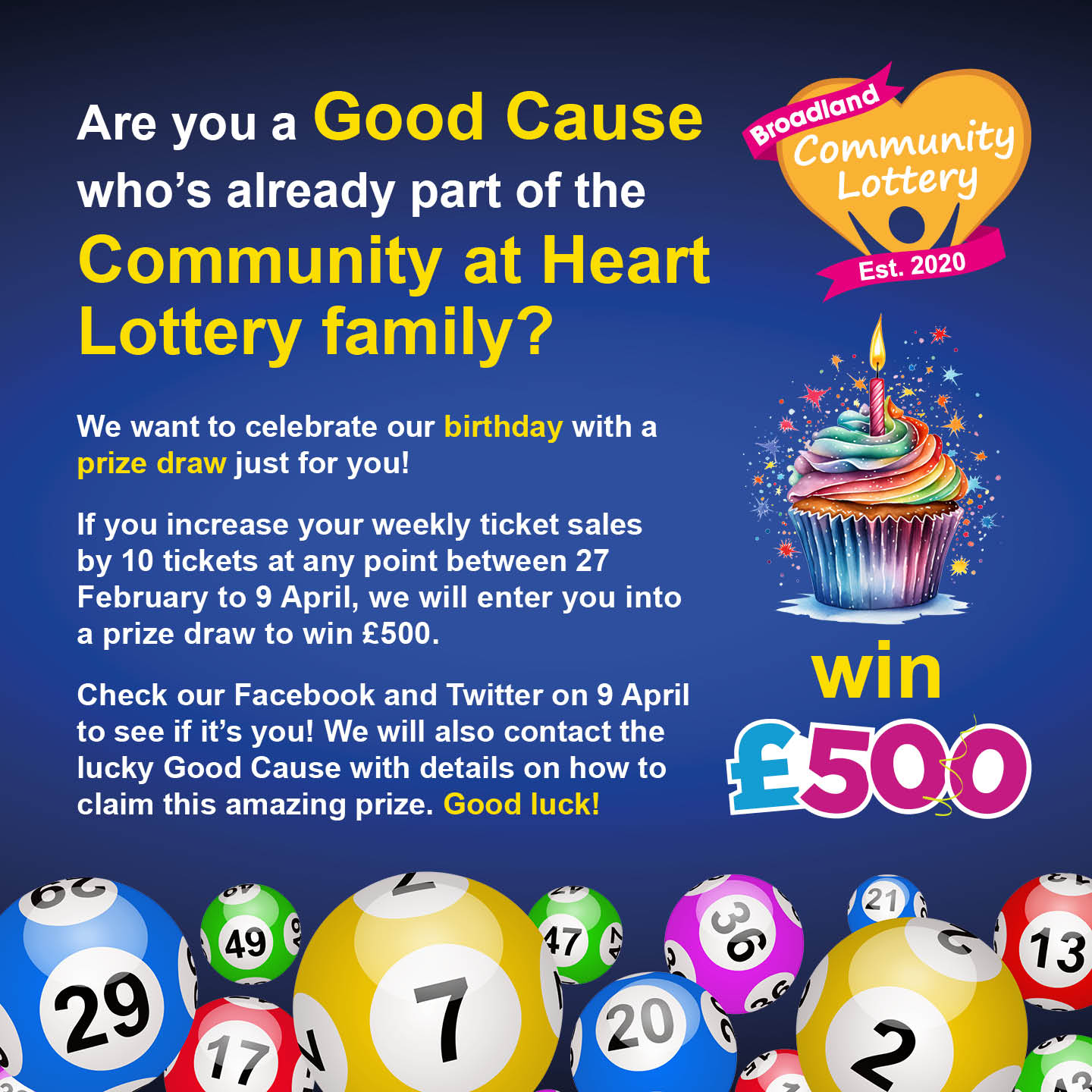 Wording says prize draw to win £500